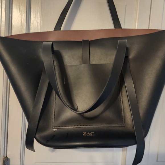 👜 Zac Posen Belay Large Colorblock Tote – French Roast & Black - Picture 9 of 16